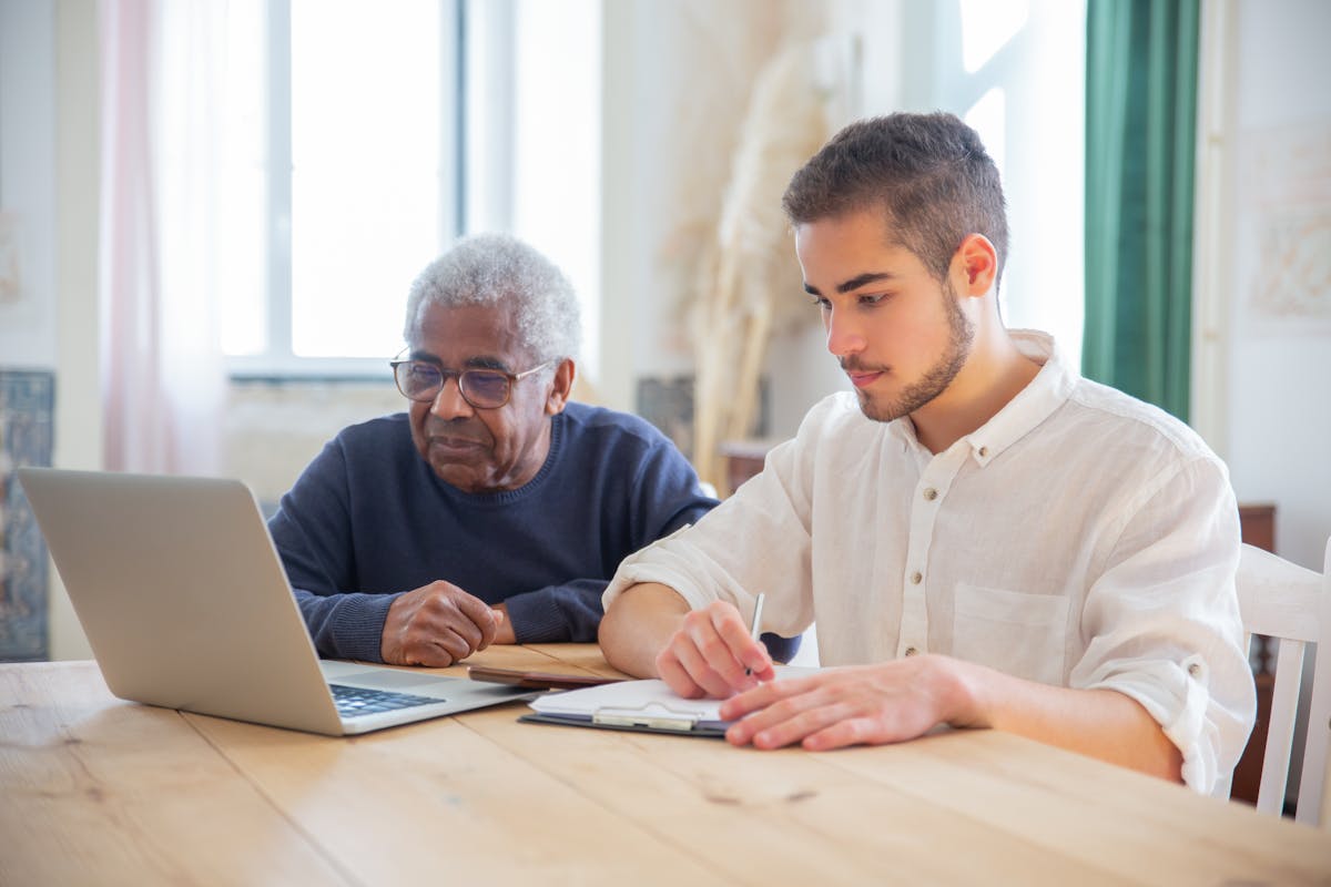 Caregiver providing compassionate support to a senior