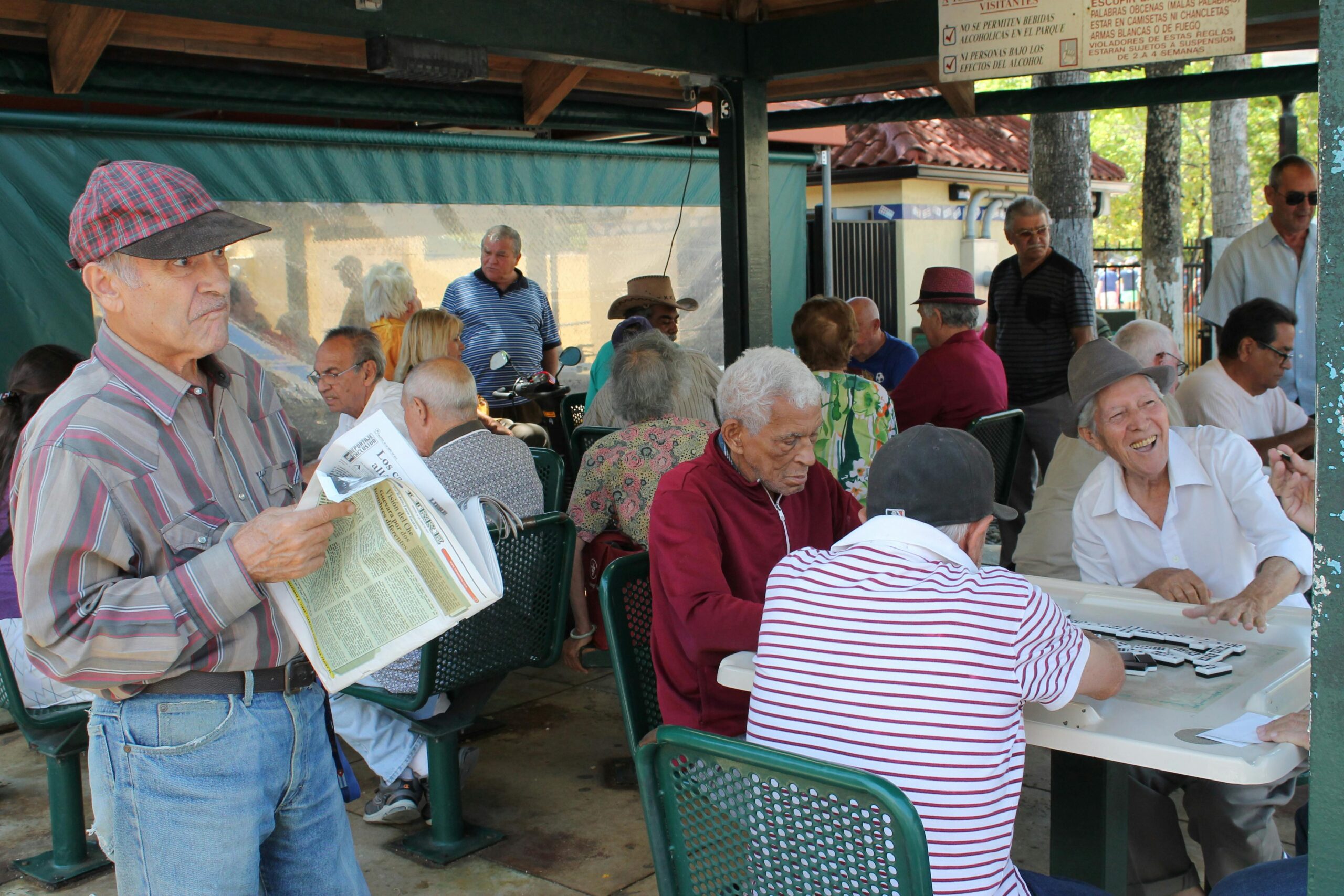 Orange County seniors gather outdoors at community event — IHSS wage advocacy and community connection