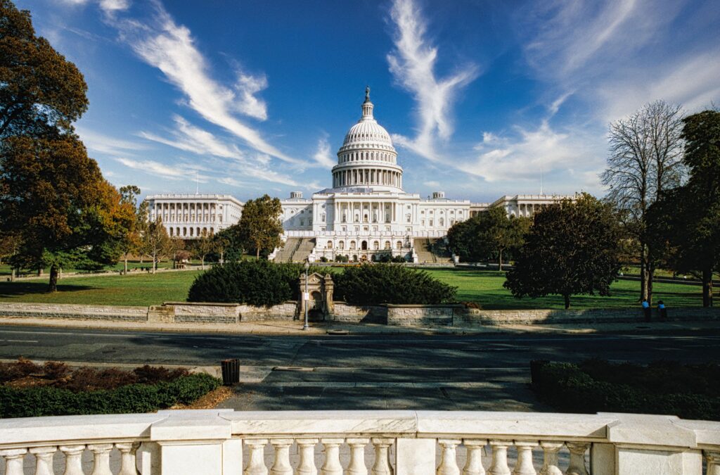 The United States Capitol building in Washington DC, where Congress must pass federal funding legislation by October 1